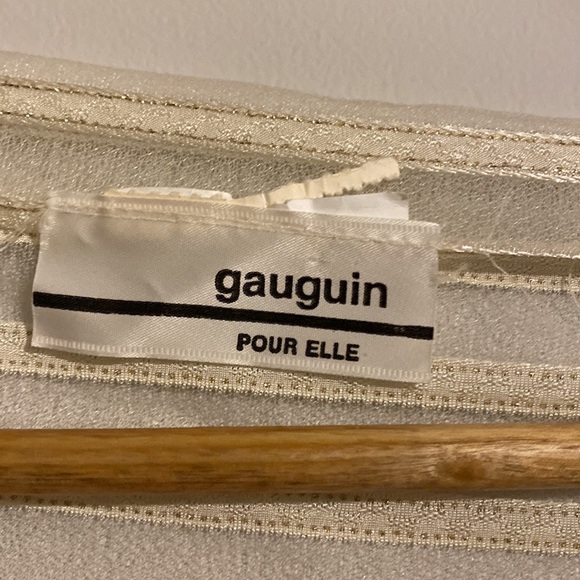 Vintage Sheer White Dress and Gold Detail - Picture 2 of 5